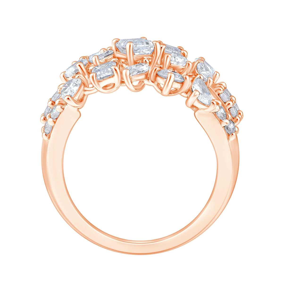 Mixed Cut Scattered Cocktail Ring