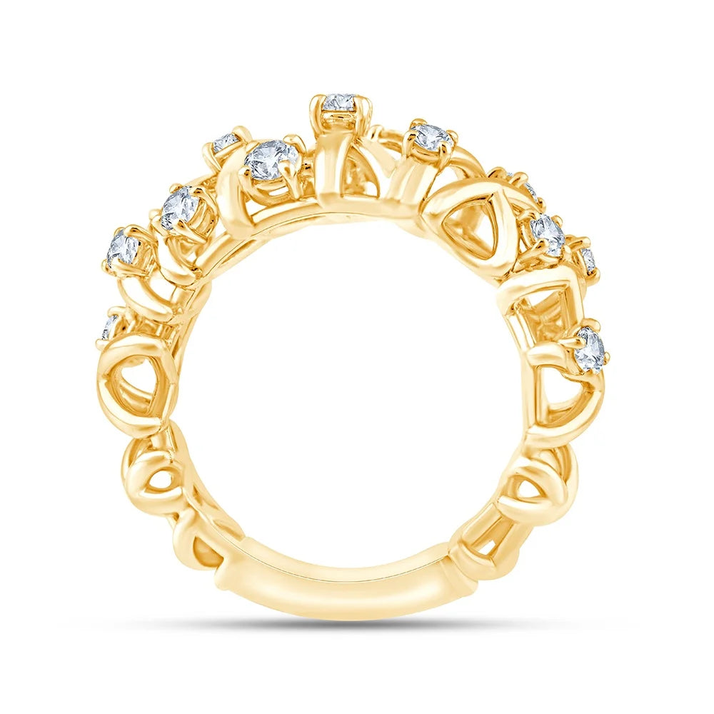 Brilliant Cut Scattered Crisscross Ring
