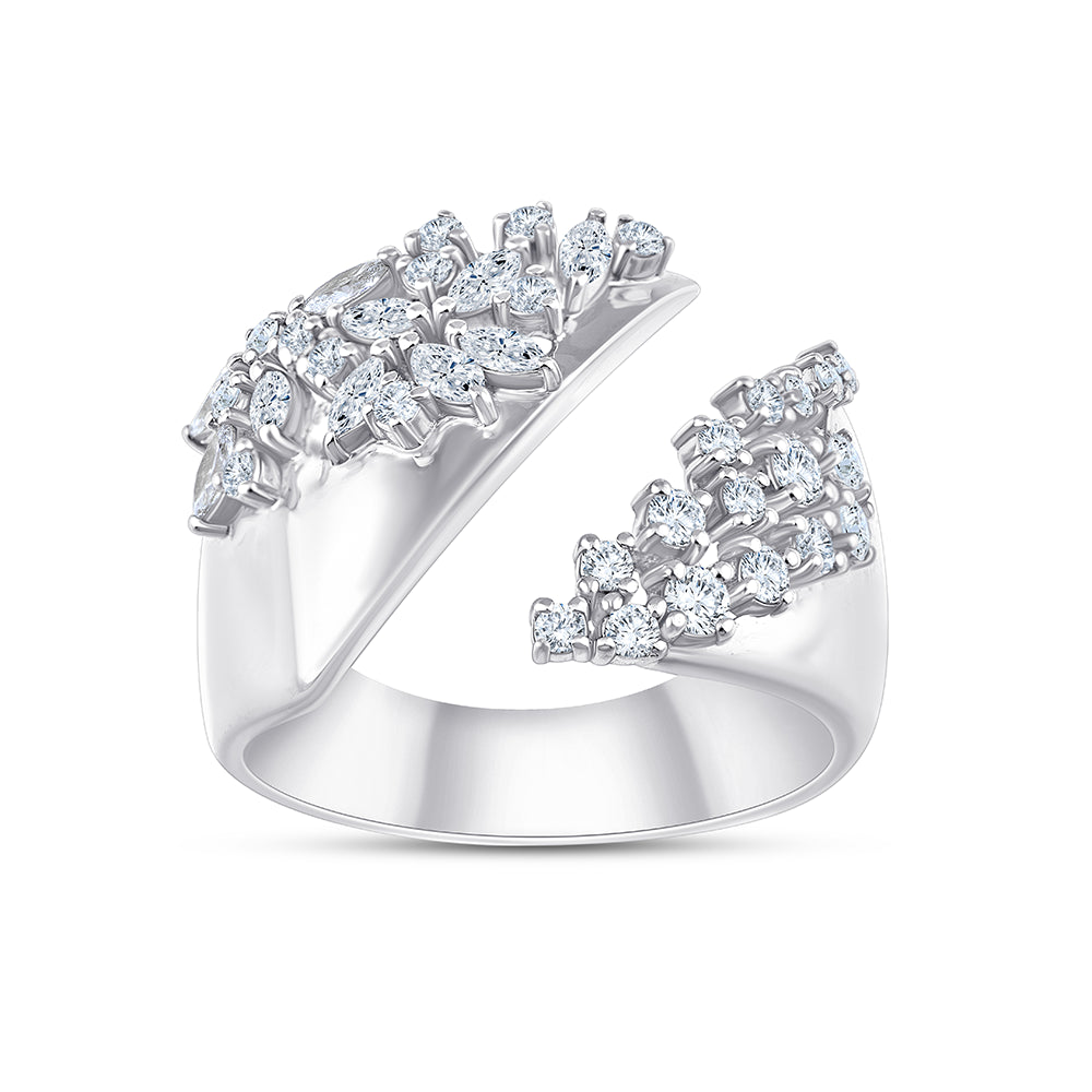 Marquise Brilliant Cut Scattered Open Ring