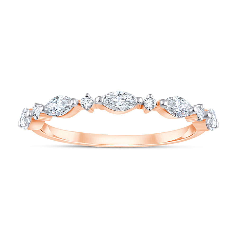 Marquise & Brilliant Cut Alternating Stackable Ring