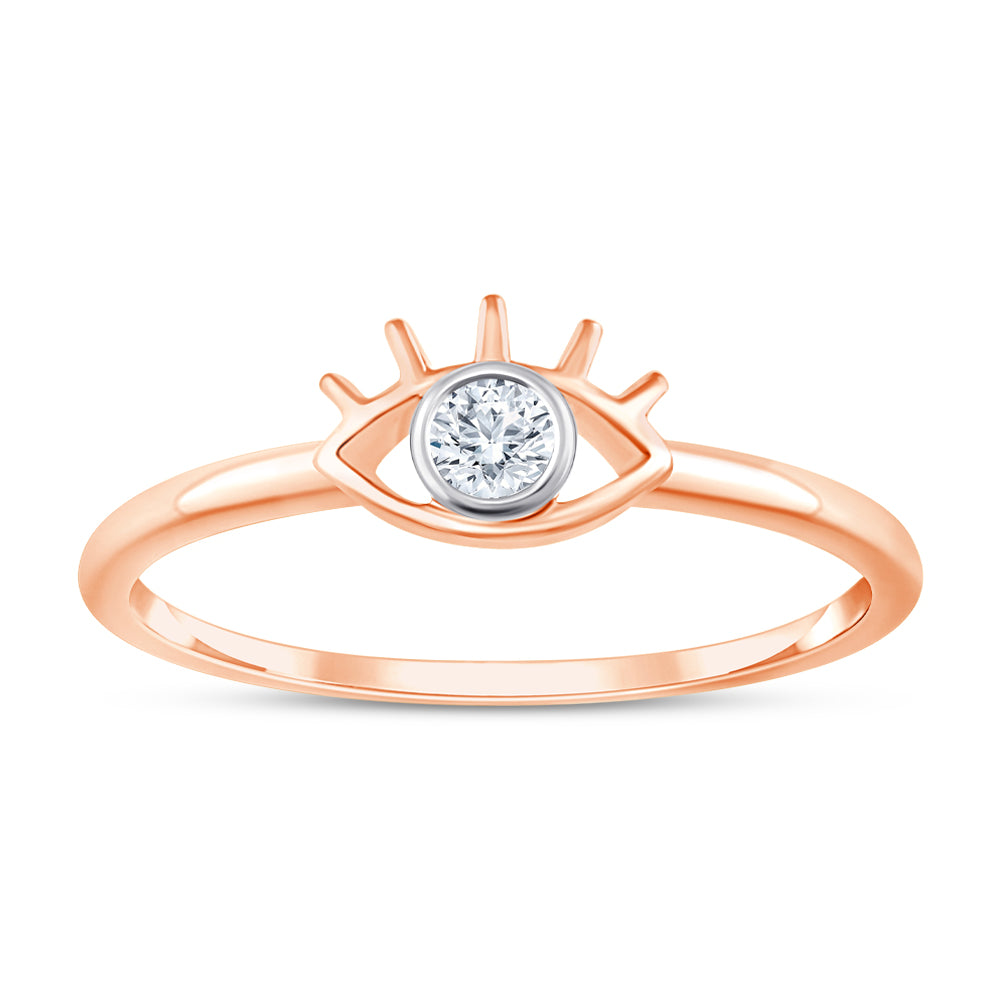 Brilliant Cut Evil Eye Stackable Ring