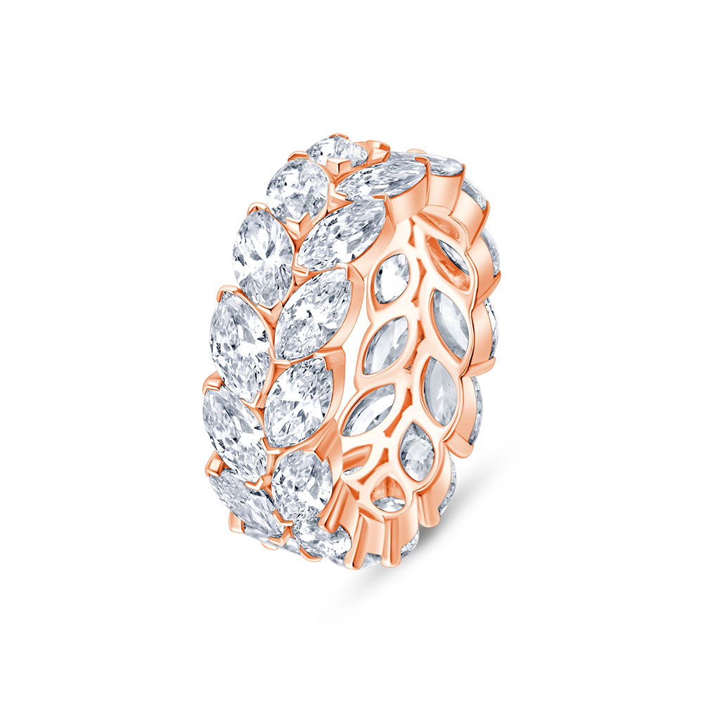 MarquiseCut Leaf Motif Eternity Band
