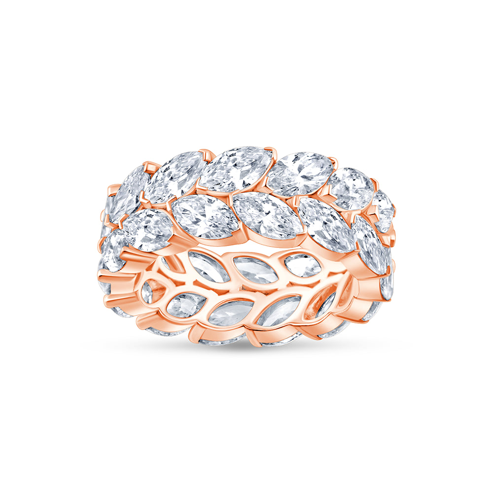 MarquiseCut Leaf Motif Eternity Band