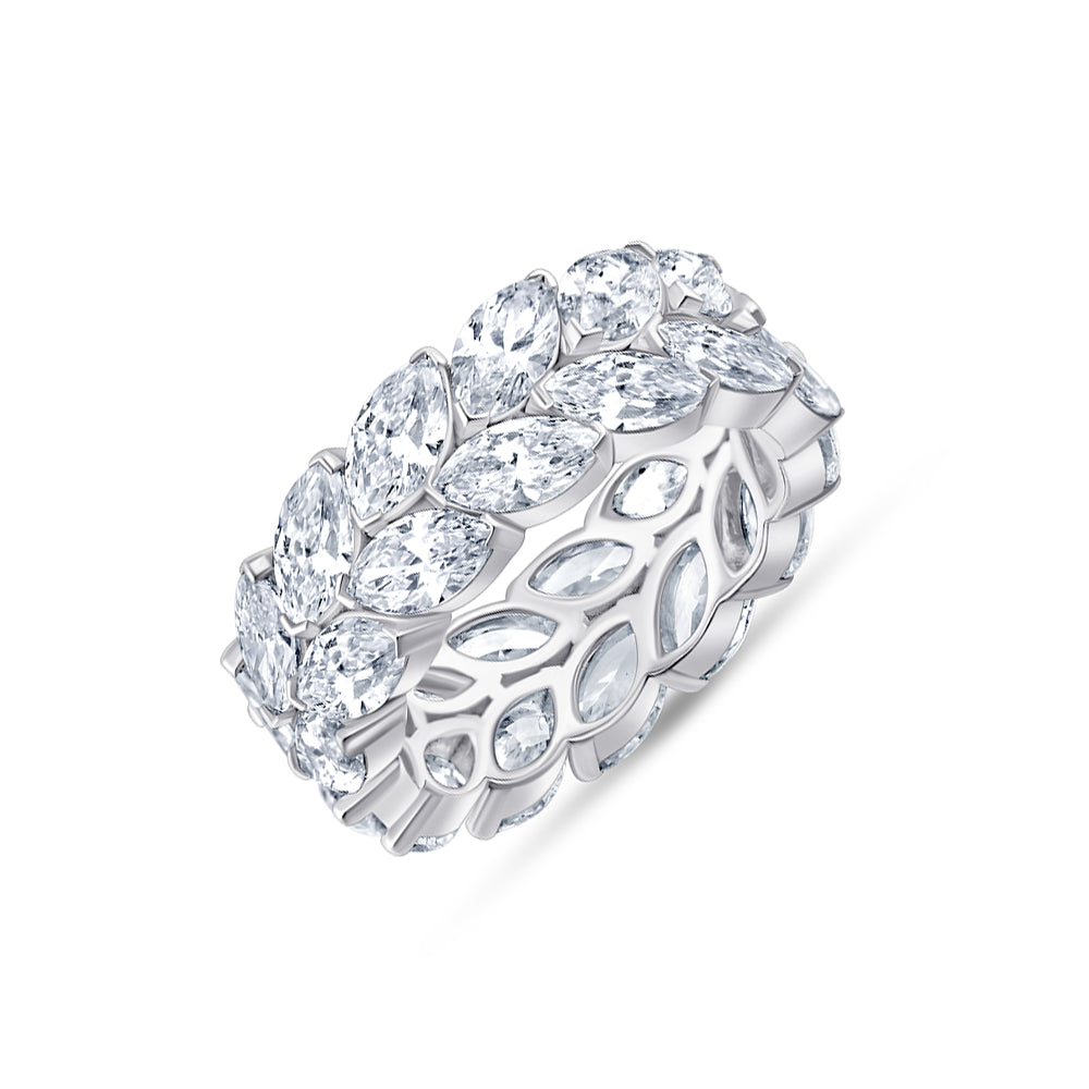 MarquiseCut Leaf Motif Eternity Band