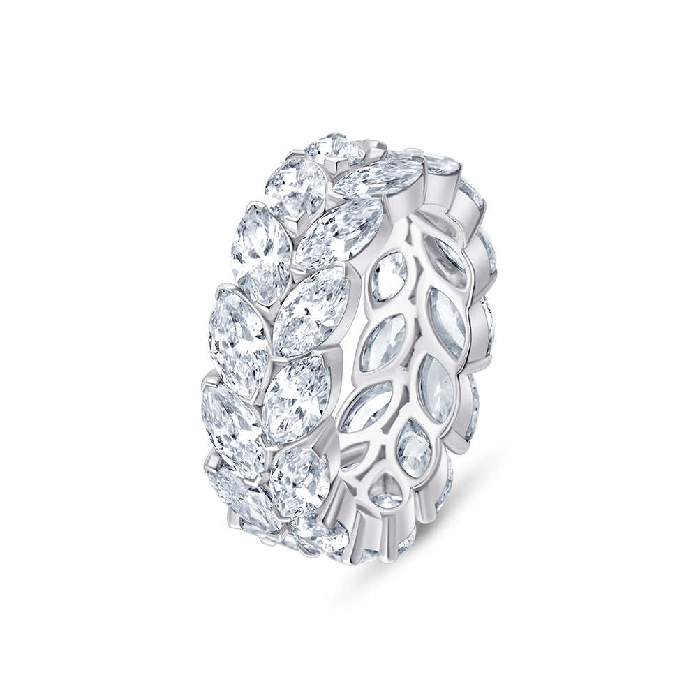 MarquiseCut Leaf Motif Eternity Band