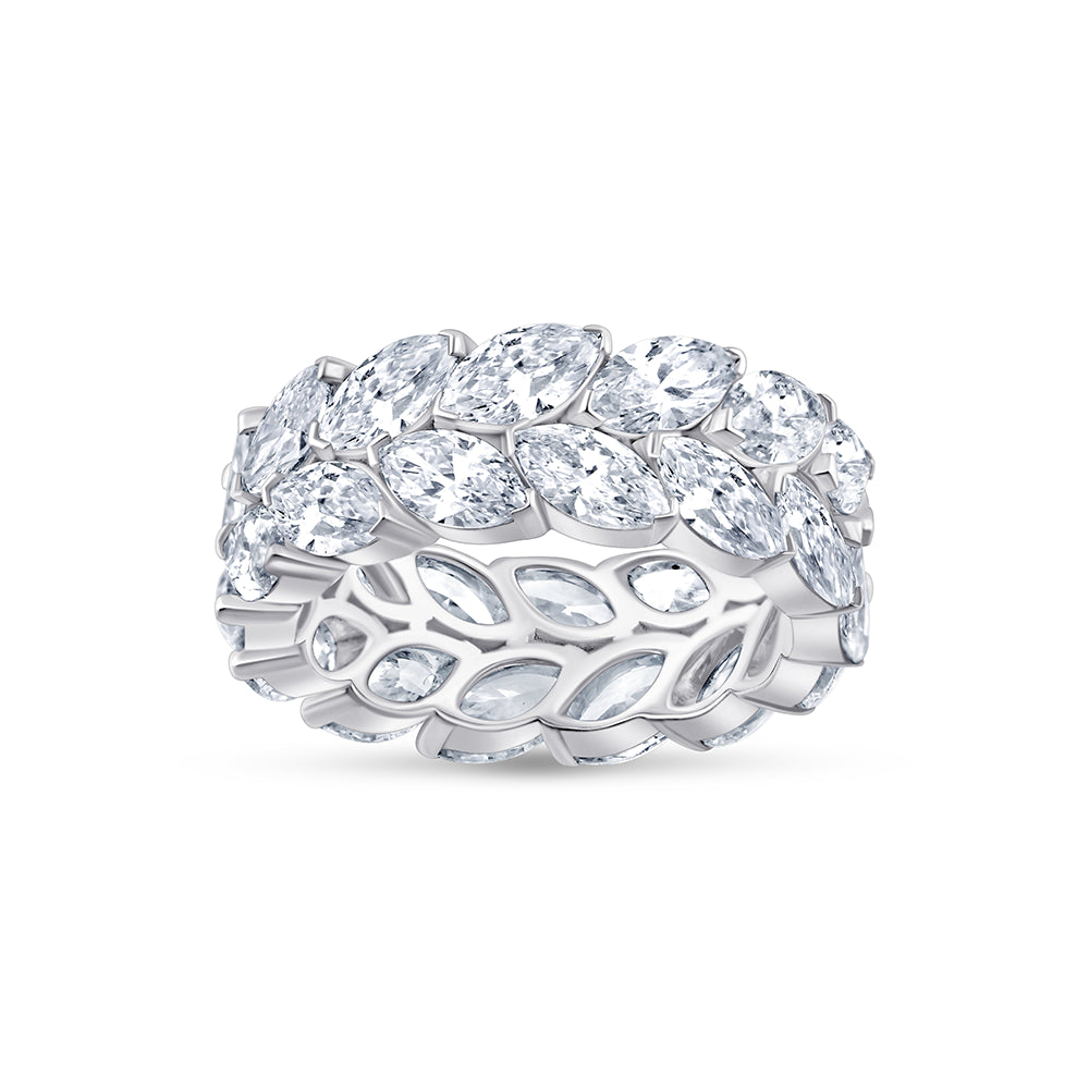 MarquiseCut Leaf Motif Eternity Band
