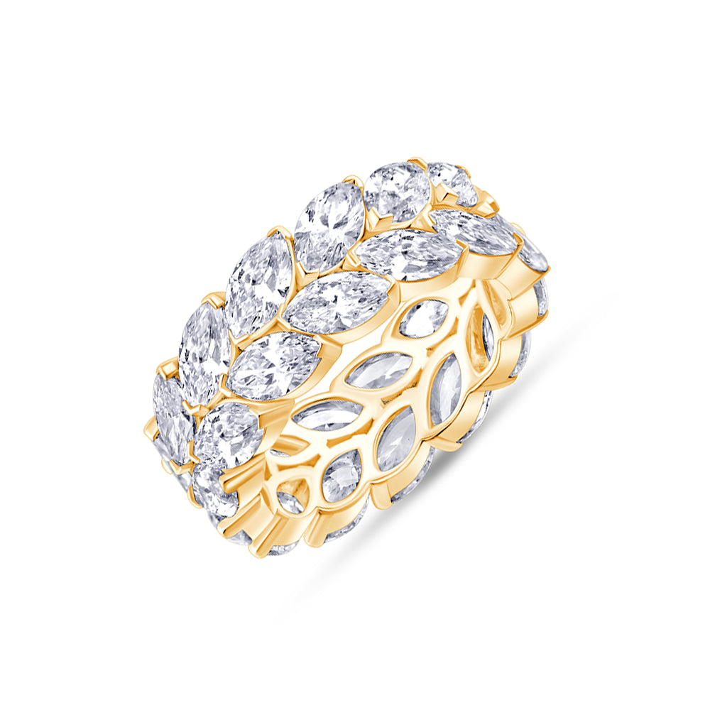 MarquiseCut Leaf Motif Eternity Band
