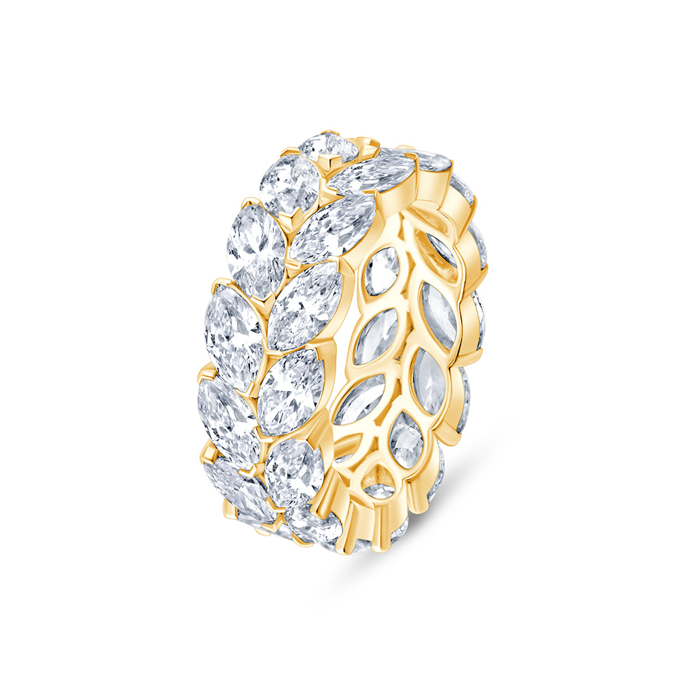 MarquiseCut Leaf Motif Eternity Band
