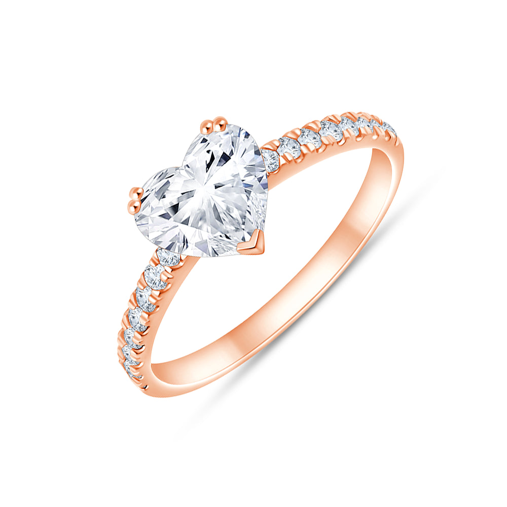 Heart Cut Solitaire Ring