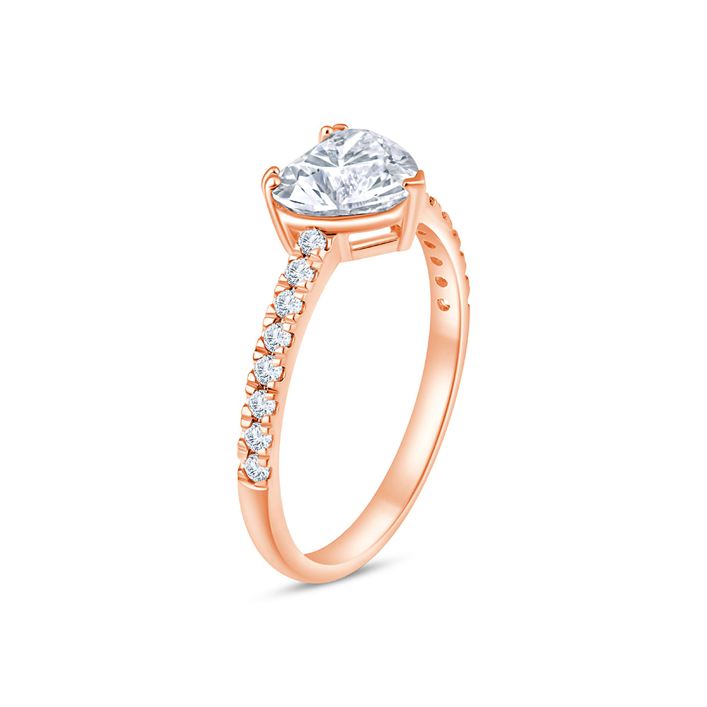 Heart Cut Solitaire Ring