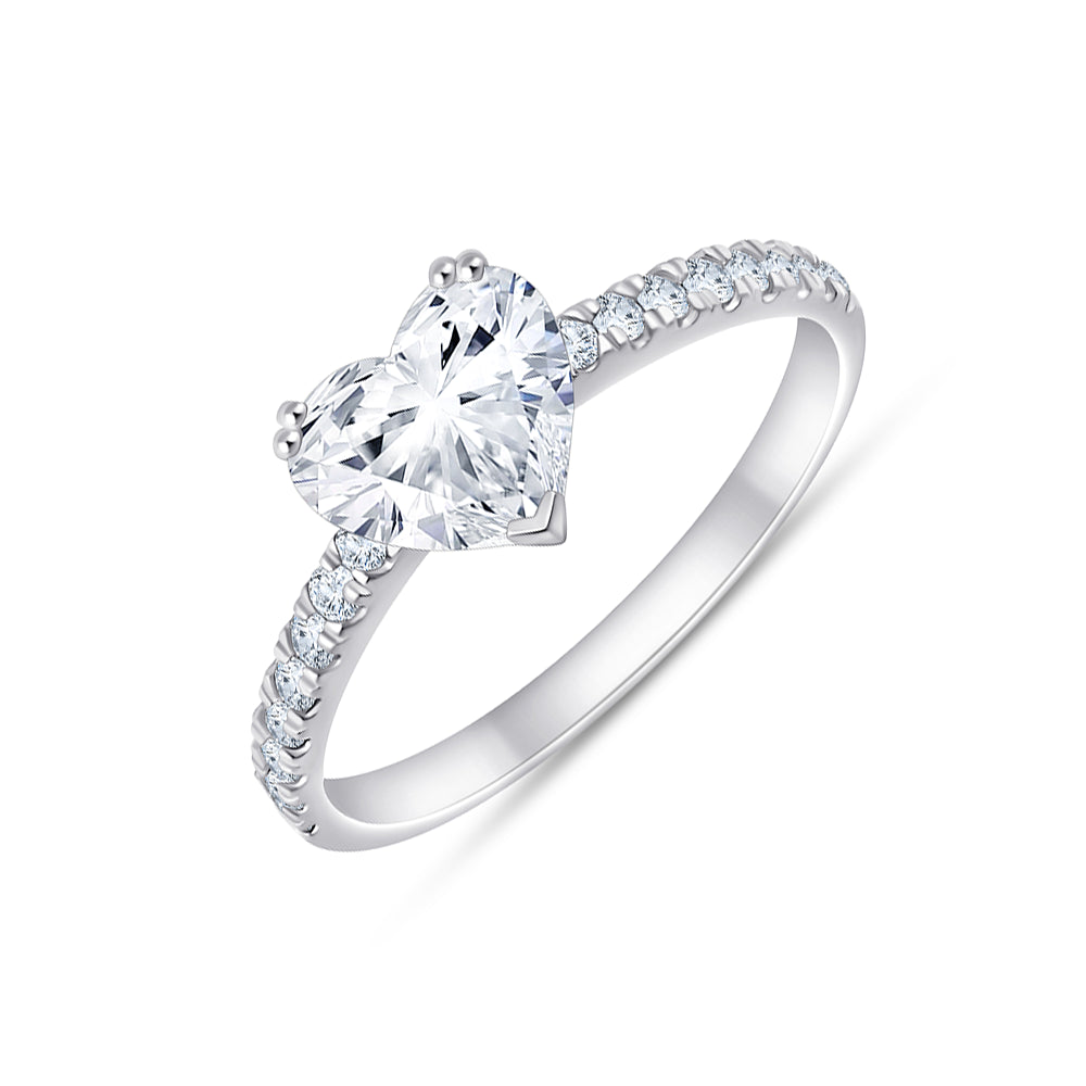 Heart Cut Solitaire Ring