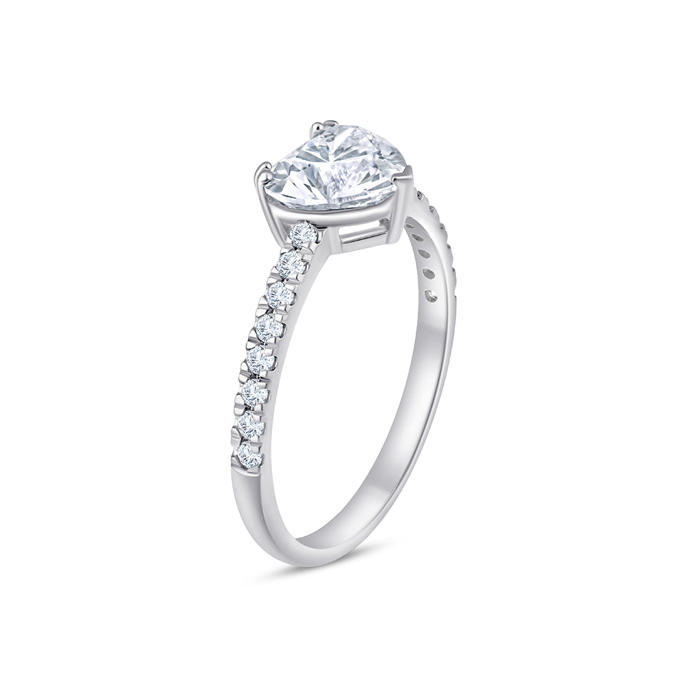 Heart Cut Solitaire Ring