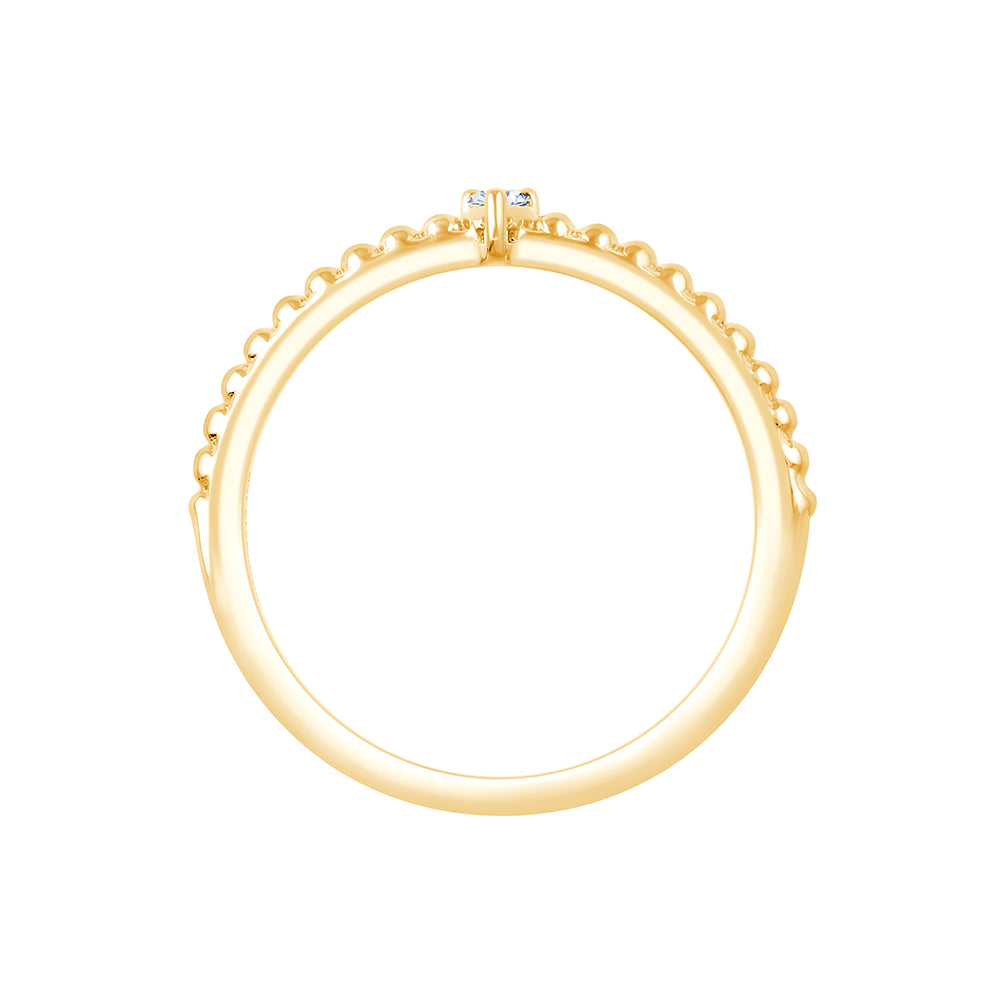 Pear Cut Beaded Stackable Ring
