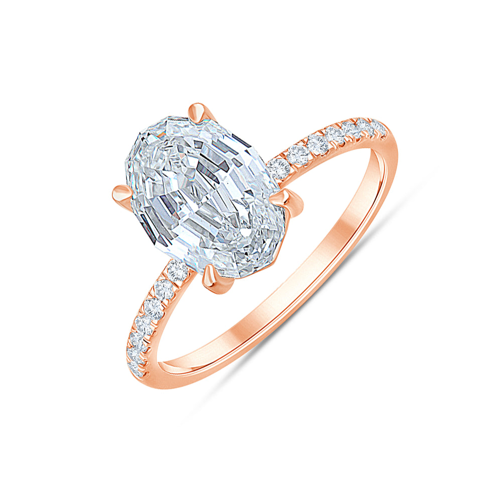 Moval Cut Solitaire Ring