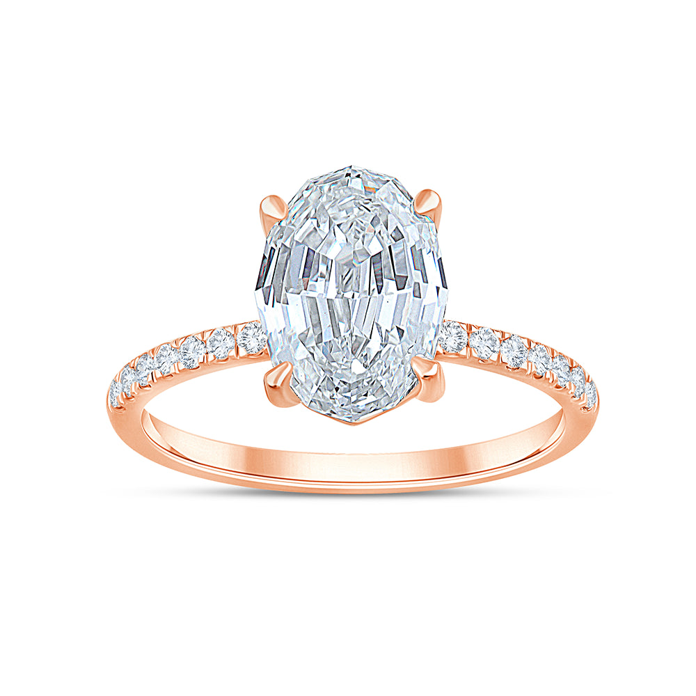 Moval Cut Solitaire Ring