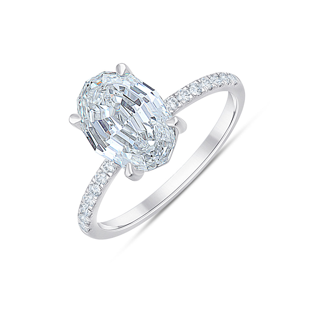 Moval Cut Solitaire Ring