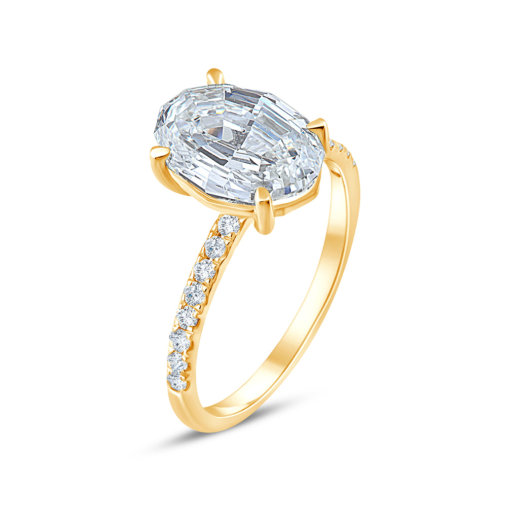 Moval Cut Solitaire Ring