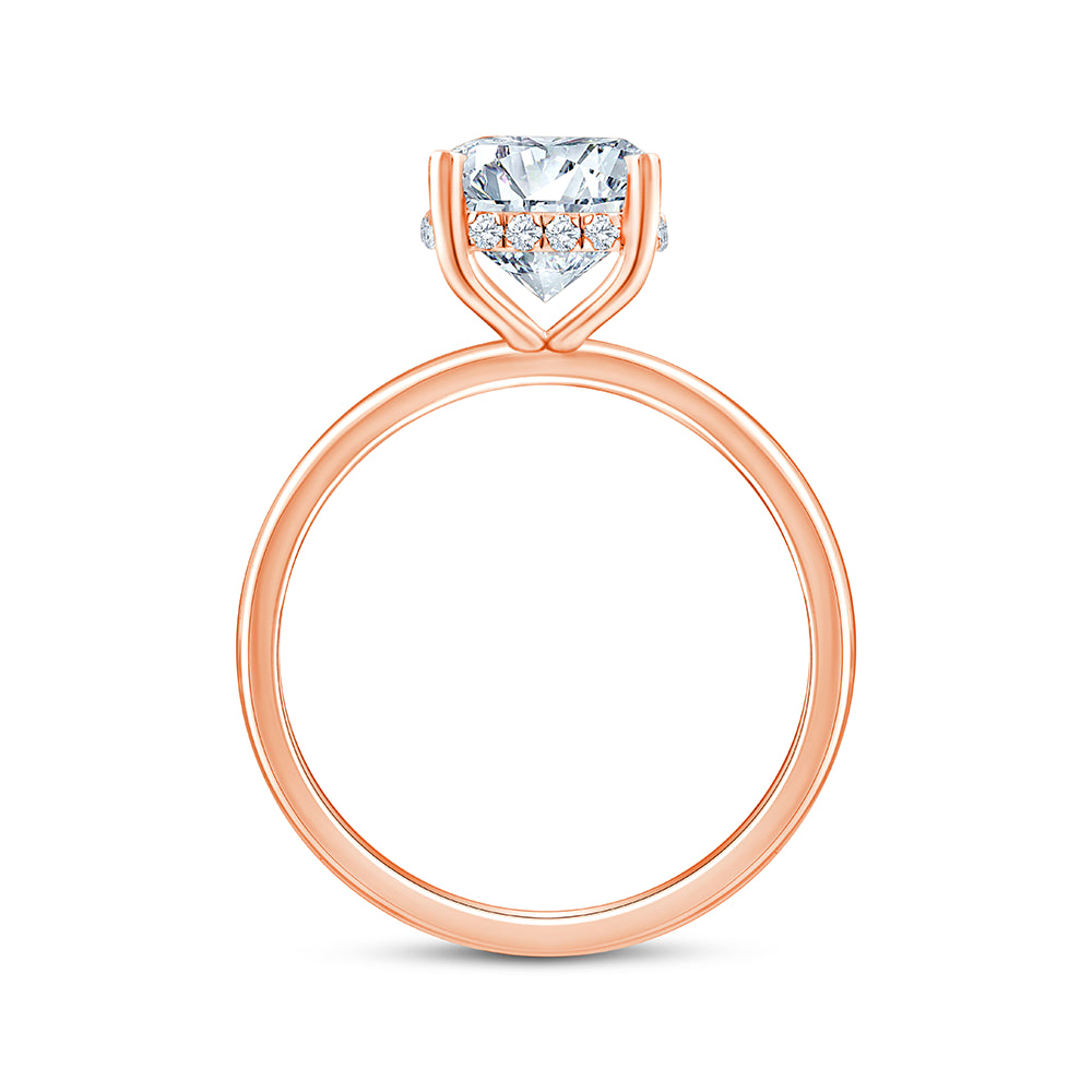 Cushion Cut Hidden Halo Solitaire Ring