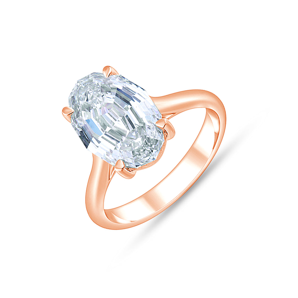Moval Cut Solitaire Ring