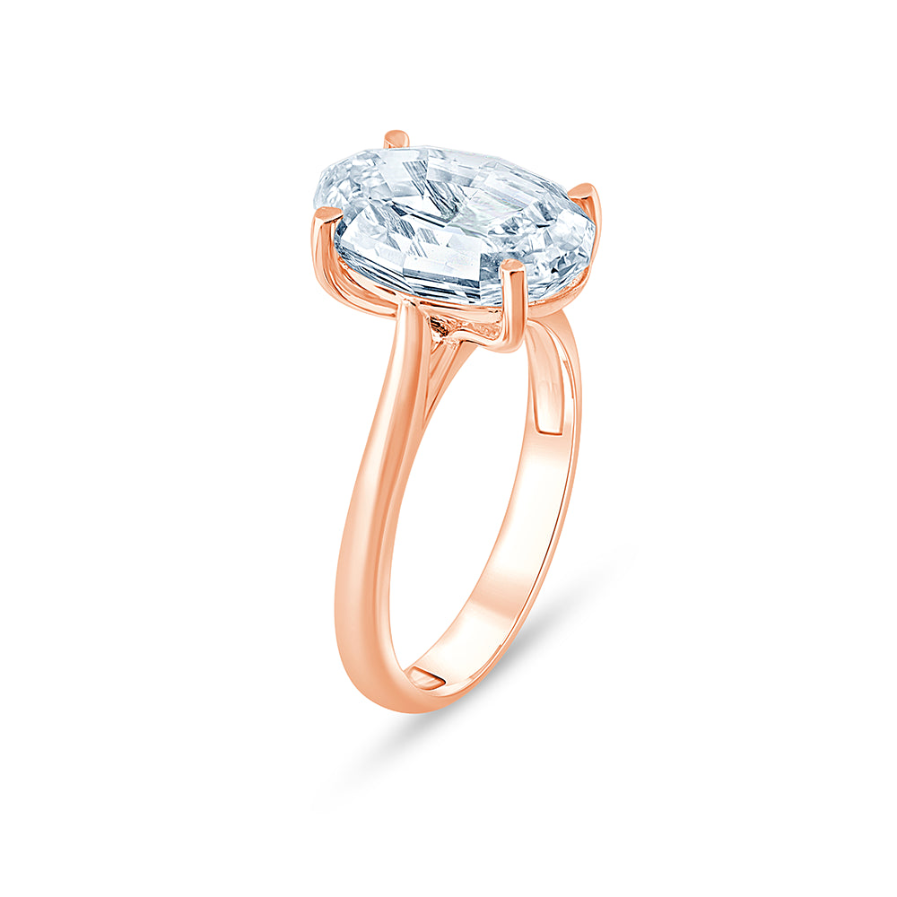 Moval Cut Solitaire Ring