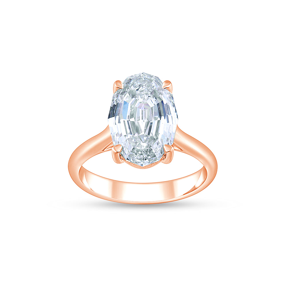 Moval Cut Solitaire Ring