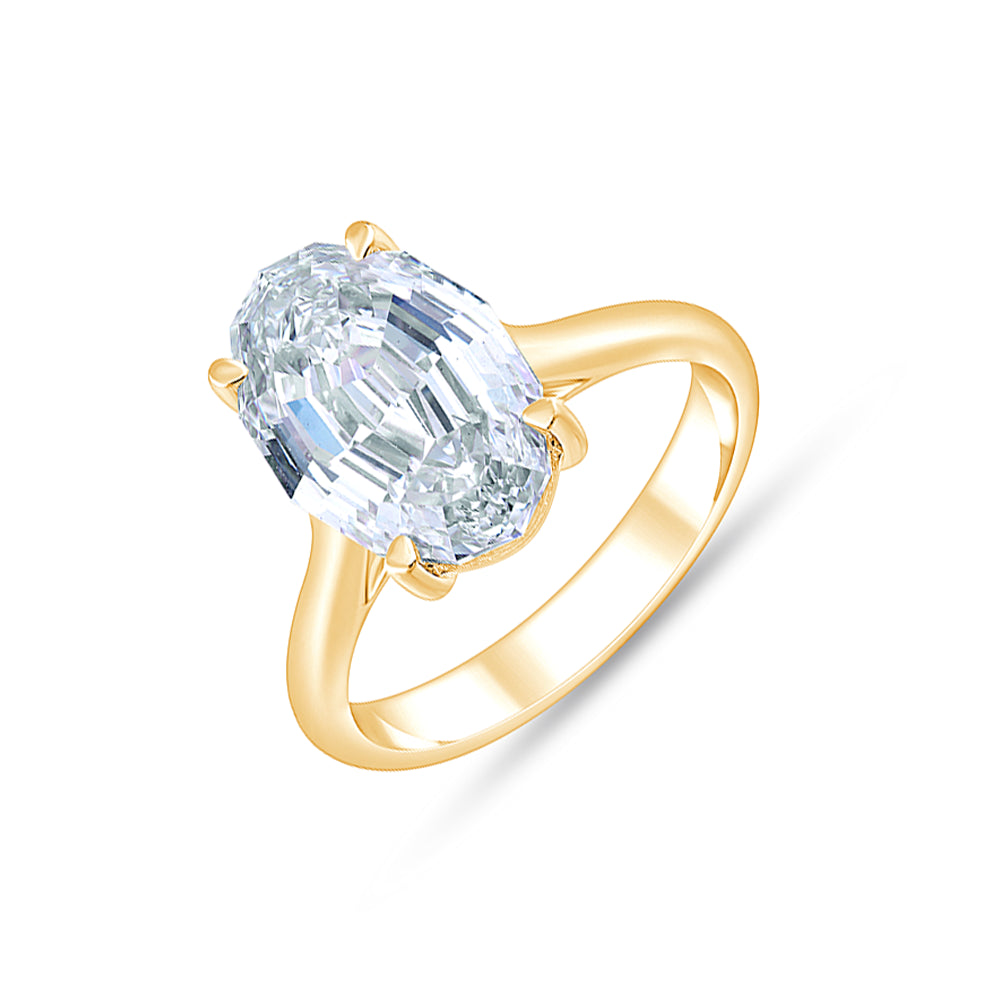 Moval Cut Solitaire Ring
