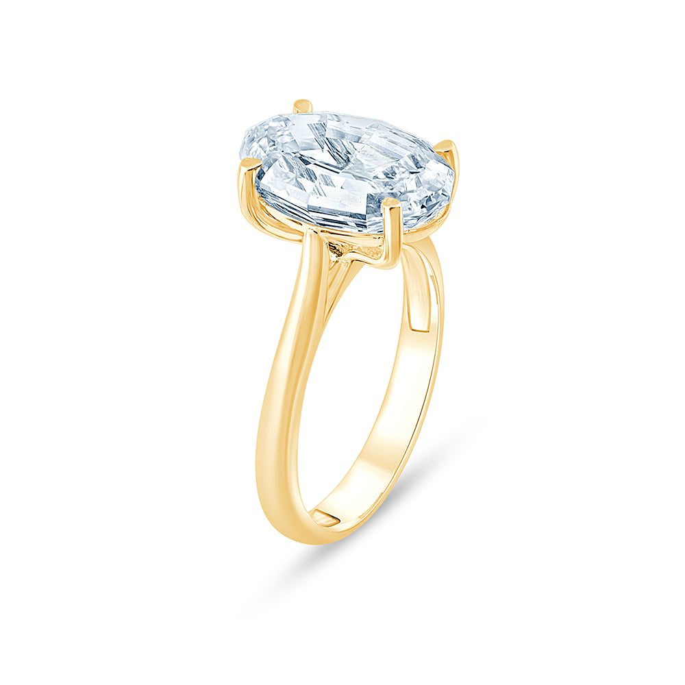 Moval Cut Solitaire Ring