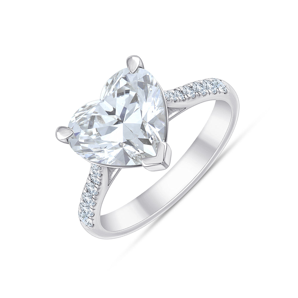 Heart Cut Solitaire Ring
