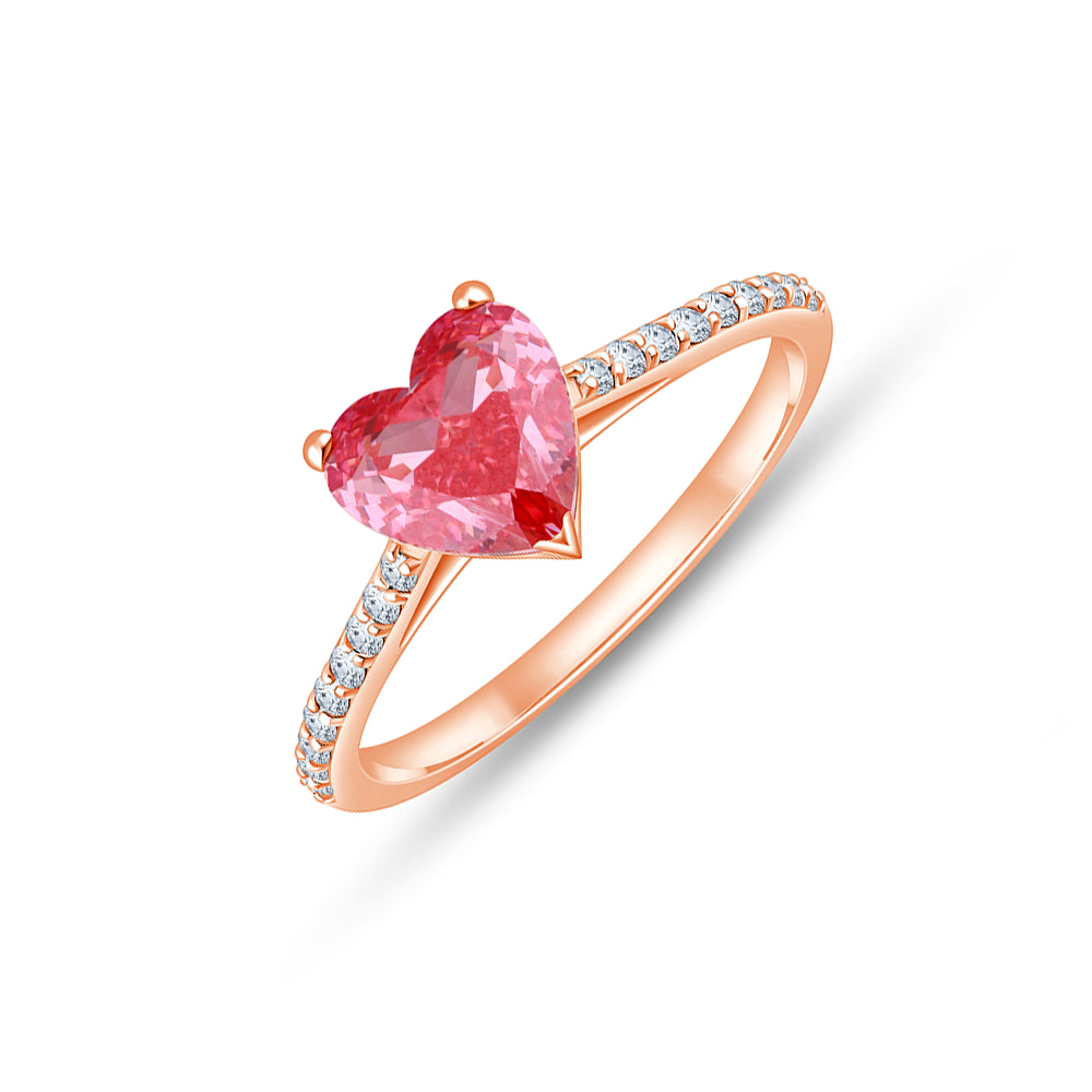 HeartCut Pink Diamond Solitaire Ring