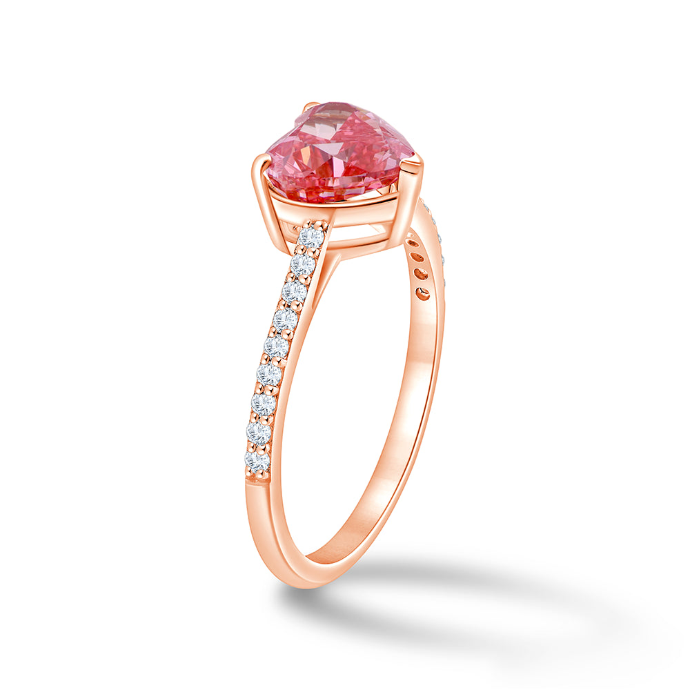 HeartCut Pink Diamond Solitaire Ring