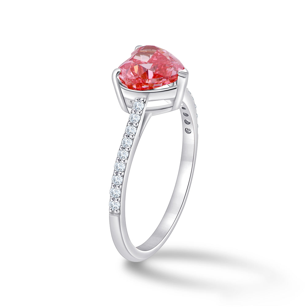 HeartCut Pink Diamond Solitaire Ring