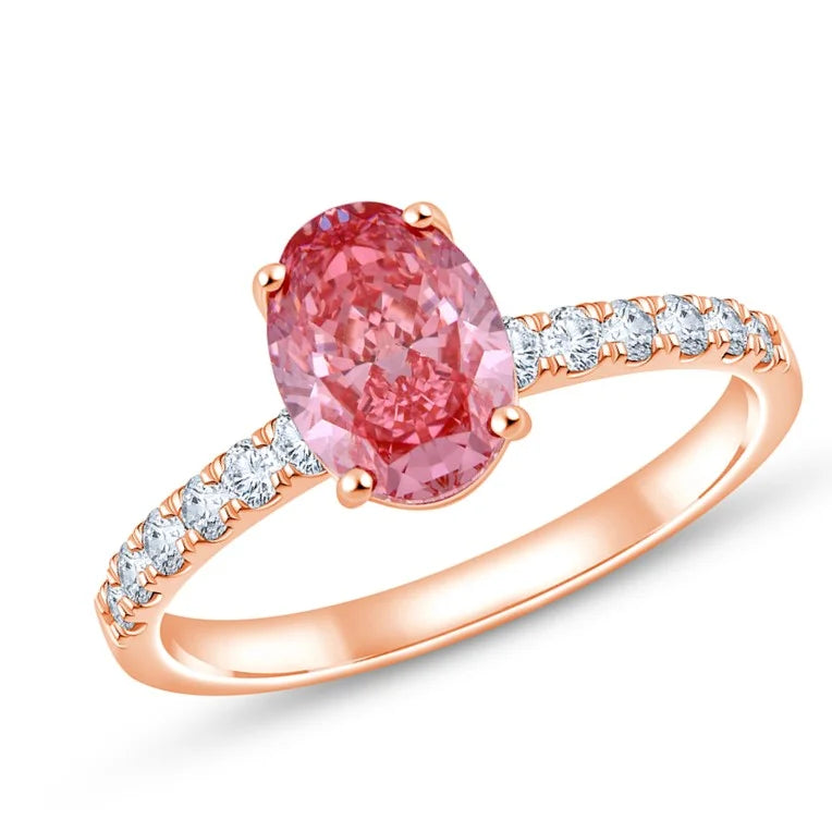 OvalCut Pink Diamond Solitaire Ring
