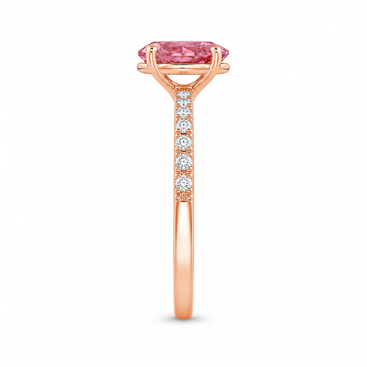 OvalCut Pink Diamond Solitaire Ring