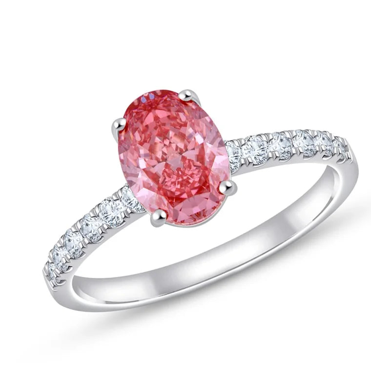 OvalCut Pink Diamond Solitaire Ring