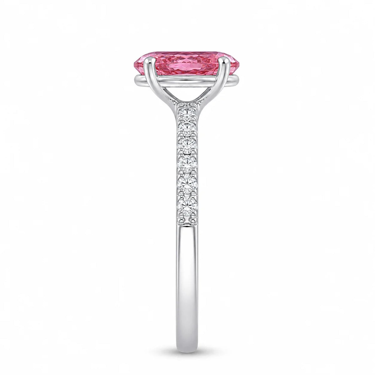 OvalCut Pink Diamond Solitaire Ring