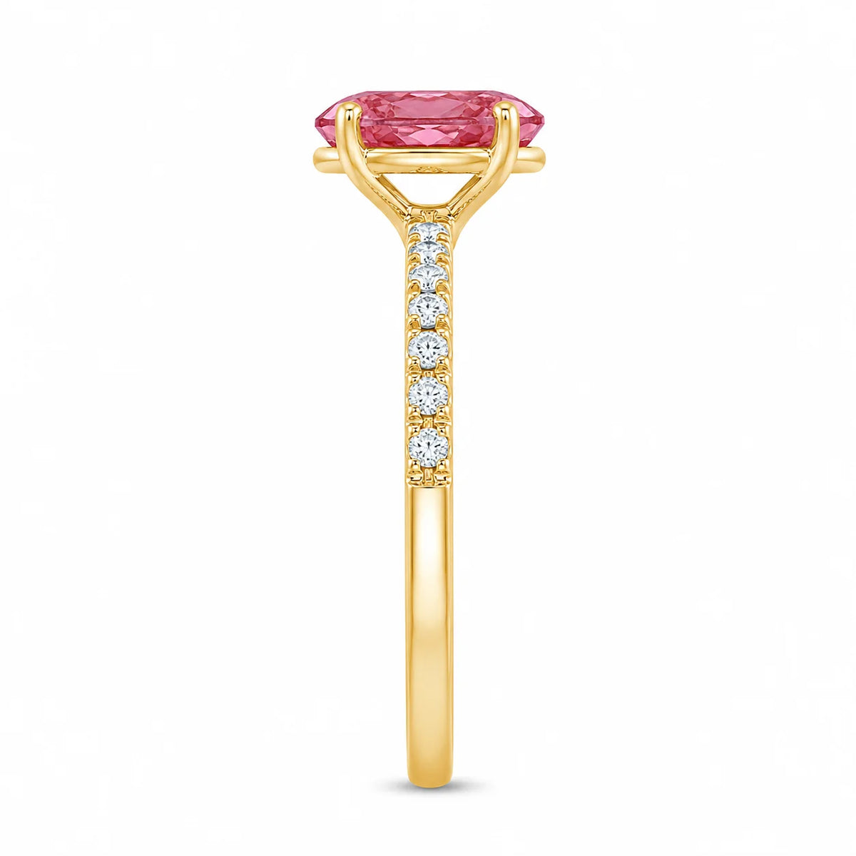 OvalCut Pink Diamond Solitaire Ring