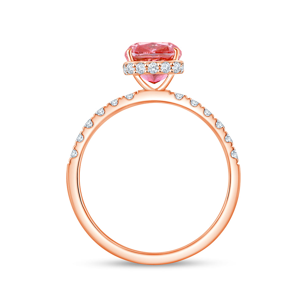 CushionCut Halo Pink Diamond Ring