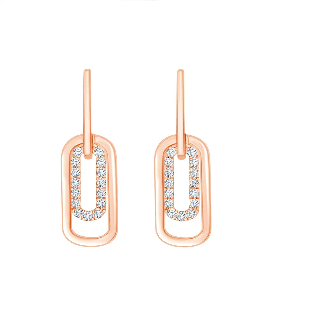 Brilliant Cut Paperclip Earrings