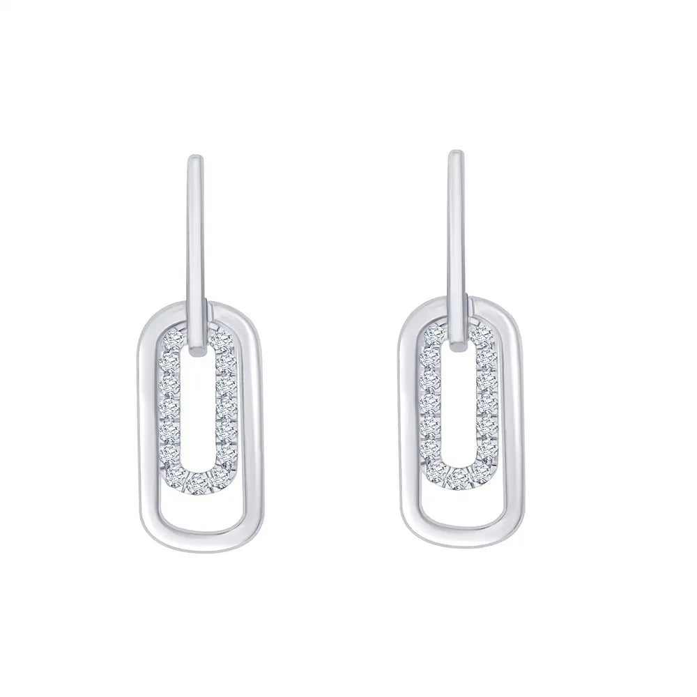 Brilliant Cut Paperclip Earrings