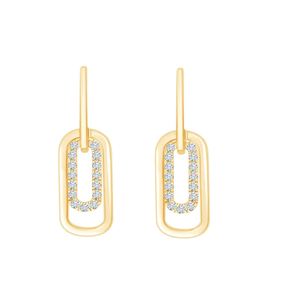 Brilliant Cut Paperclip Earrings
