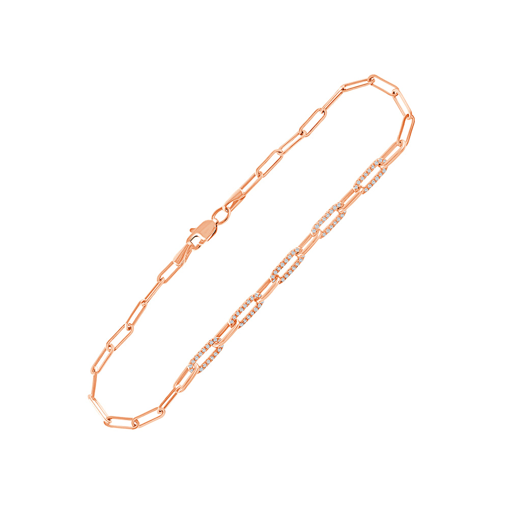 Diamond Paperclip Link Bracelet
