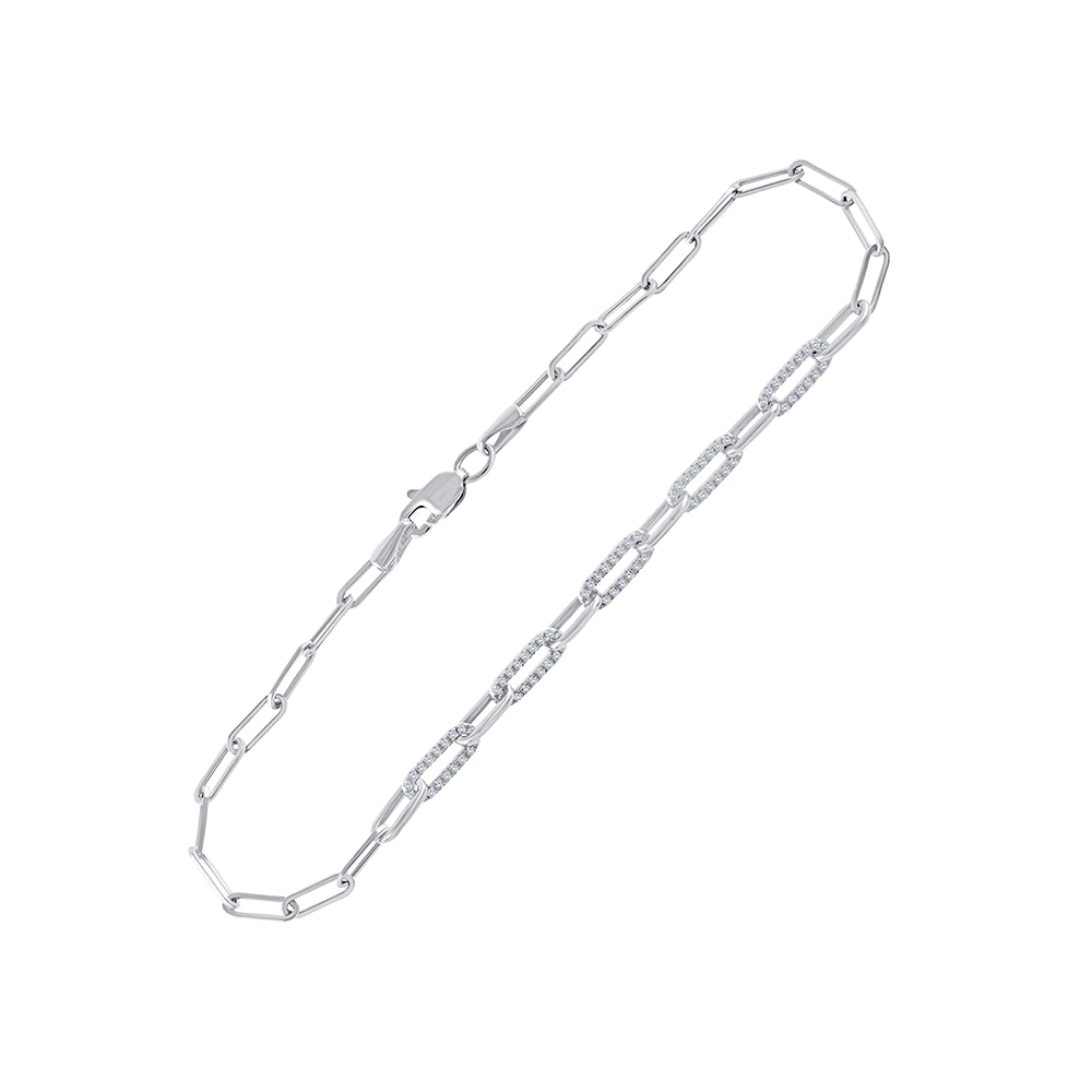 Diamond Paperclip Link Bracelet