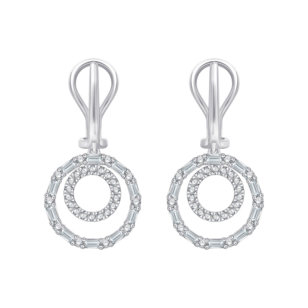 Mixed Cut Nested Circle Diamond Earrings