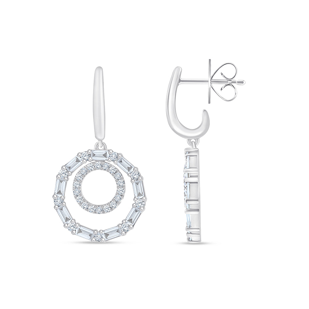 Mixed Cut Nested Circle Diamond Earrings