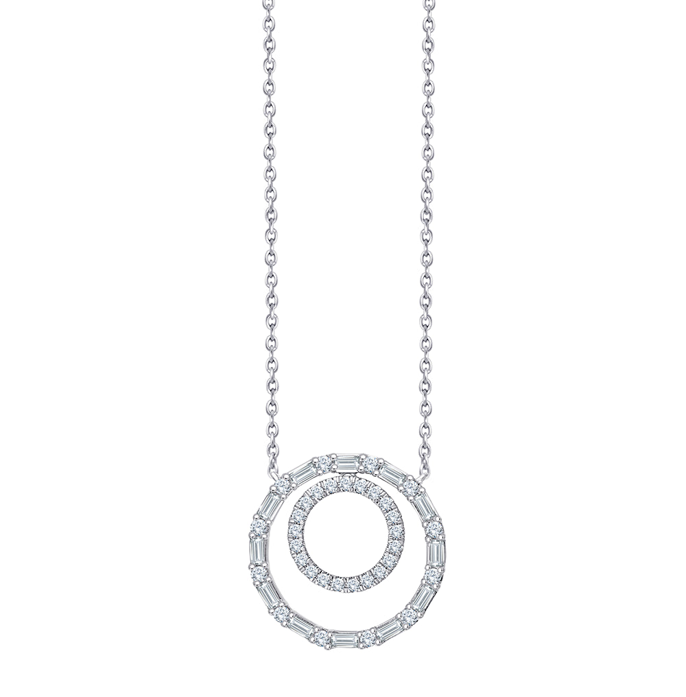Mixed Cut Interlocking Circle Diamond Pendant