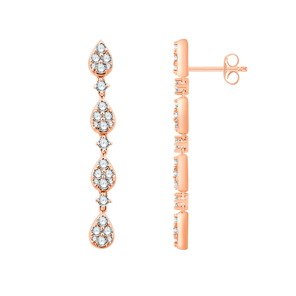 Pear Cluster Drop Earrings
