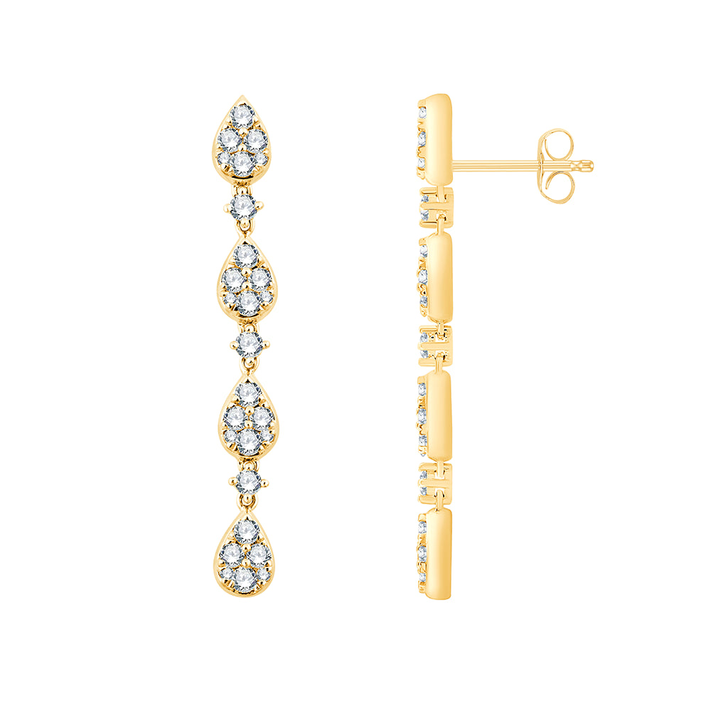 Pear Cluster Drop Earrings