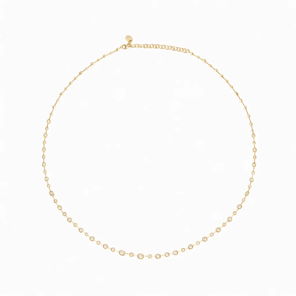 Brilliant Cut Line Tennis Necklace