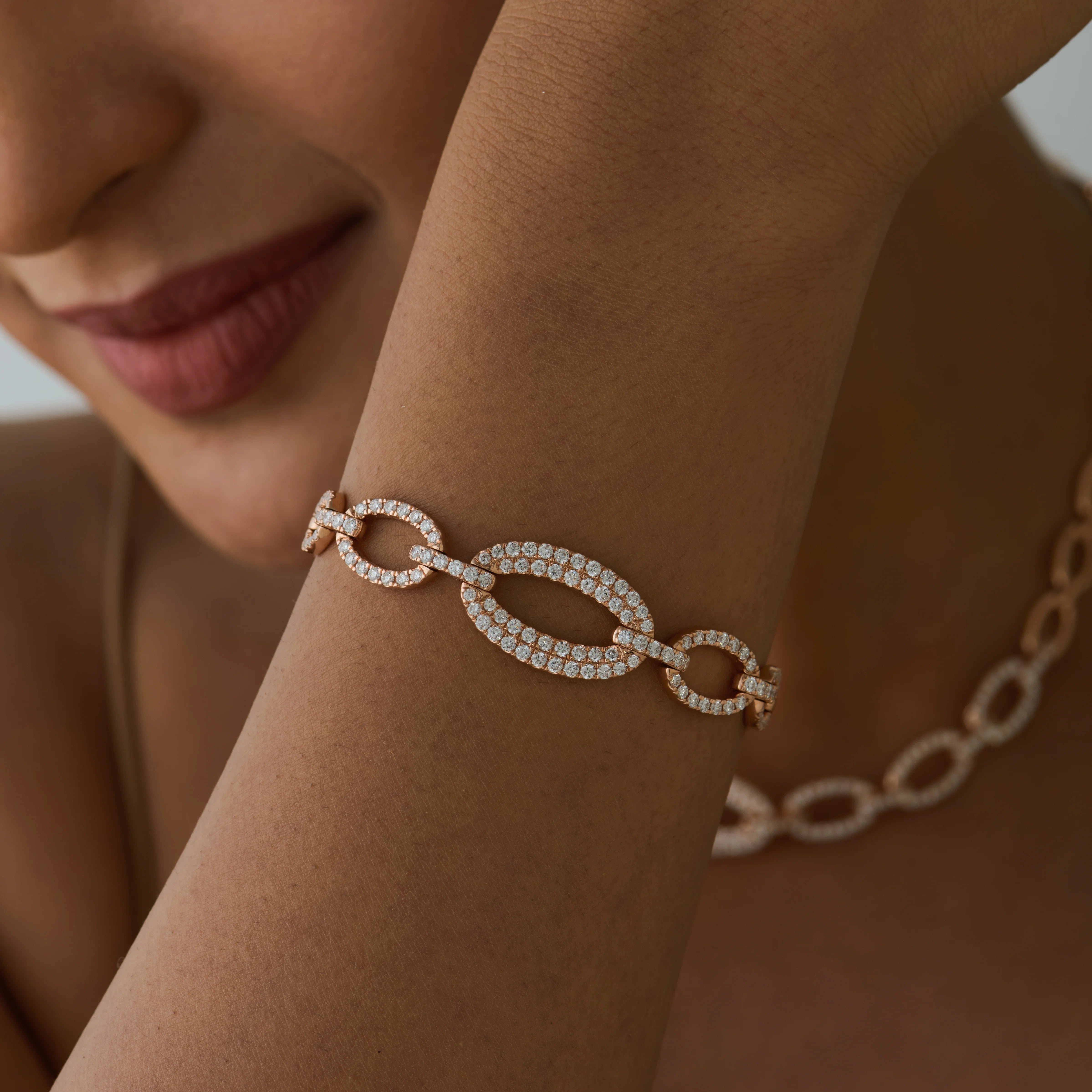 Brilliant Cut Chain Link Tennis Bracelet