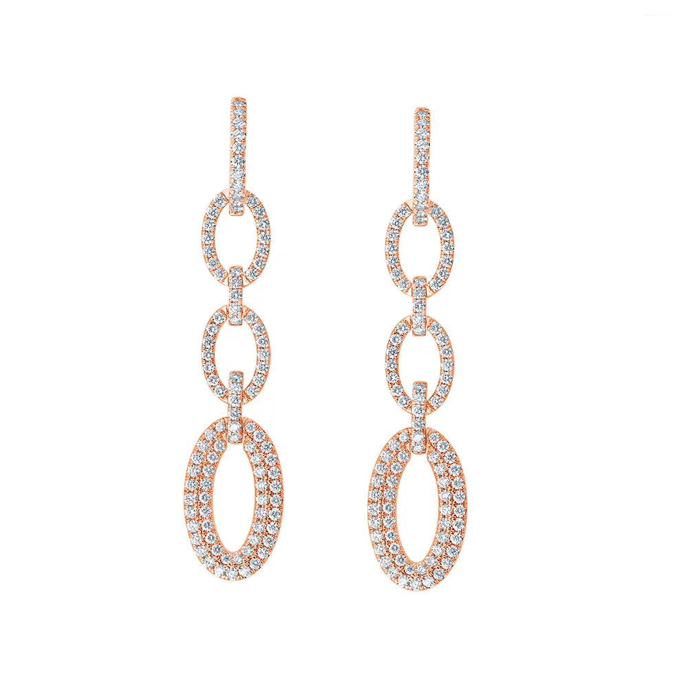 Brilliant Cut Open Oval Link Earrings